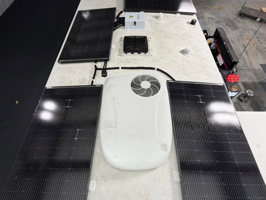 RV solar panel installation by Monster RV Repairs technician
